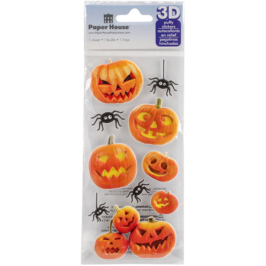 Craft Scrapbook Halloween CardMaking Jack 'O' Lantern 20 x Pumpkin stickers