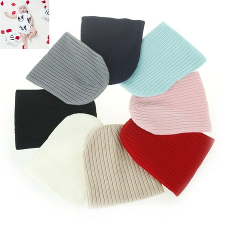 Rose Beanie Hat - Infant Kids Newborn Baby Winter Warm Ribbed Beanie Soft Knitted Hat Casual Cap