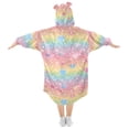 thumbnail image 2 of Dailycode Wearable Blanket Hoodie Oversized Sherpa Flannel Blankets with Pocket for 3-14 Year Old Rainbow Hearts, 2 of 7