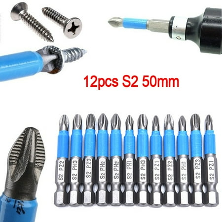 

12pcs Anti Slip Electric Screwdriver Bits Hex Shank PH 50mm Single Side Dril|WA