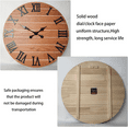 thumbnail image 2 of Brown Office Wall Clock Battery Operated Rustic Solid Wood Analog Clocks for Walls 20 Inch Silent Wall Clock Large, 2 of 4
