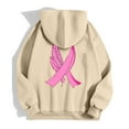 thumbnail image 6 of Sweatshirt for Women Casual Oversized Hoodie Fit Women's Zip Up Hoodie Pullover Cancer Awareness Month Long Sleeve Pocket Drawstring Casual Sweatshirt For Everyday Wear, 6 of 6