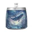 thumbnail image 7 of Yayeee Ashtray with Lid for Cigarette Smokeless Stainless Steel Home Ash Holder, Night Floating Whale, 7 of 7