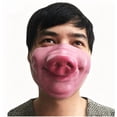 thumbnail image 2 of Sahpxhe Halloween Pig Mask for Adults, Bar Party Makeup Ball Performance Half Face Mask for Carnival Indoor Gathering Decor Pink, 2 of 6