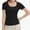 Black, variant on Women's Casual Short Sleeve Scoop Neck Summer Tops Ribbed Knit Slim Fit Tee Shirts