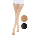 thumbnail image 3 of AMZAM Thigh High Compression Stockings for Unisex, Open Toe, 15-20mmHg Beige L, 3 of 7