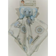 Elephant Baby Boy Blue and White Tapestry Security Blanket