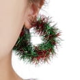 thumbnail image 3 of LYMAYTER Boucles d'Oreilles Confortables Créoles Classiques Rouges Vertes à Pampilles - Créatif Dessin Animé Arbre de Noël Créoles, Accessoires de Mode, 3 of 6