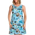 thumbnail image 1 of Lukts Robe Sans Manches Pirate Animal pour Femmes, Robe d'Été à Col Rond avec Poches, Adaptée à la Vie Quotidienne, Plage, Fête, 1 of 7