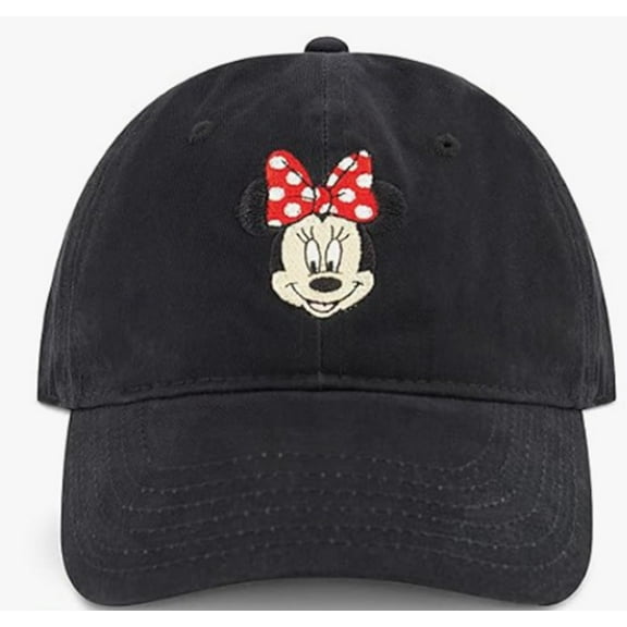 Disney Minnie Mouse Dad Hat, Flower Bow Adjustable Unisex Baseball Cap, Black, One Size