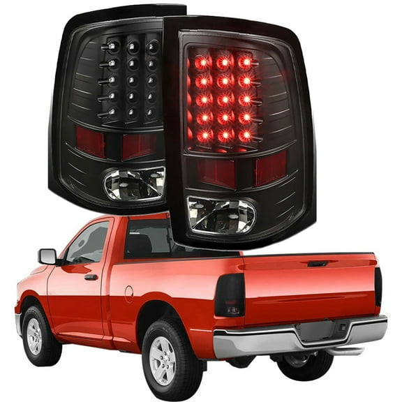 Genrics For 2009-2018 Dodge Ram Tail Lights Assembly Smoked Lens Driver Passenger