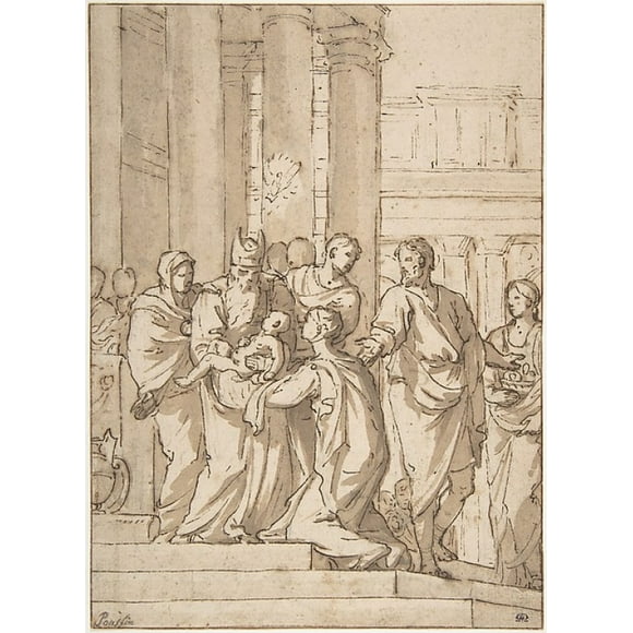 Presentation of the Infant Jesus in the Temple Poster Print by Charles Mellin (French, Nancy ca. 1597 �1649 Rome) (18 x 24)