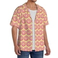 thumbnail image 2 of Daiia Donuts With Pink Glaze Men's Linen Shirts Short Sleeve Casual Shirts Button Down Shirt for Men Beach Summer Wedding Shirt-Large, 2 of 6