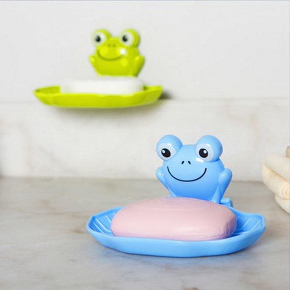 Dynamovolition Fresh And Lovely Frog Double Suction Cup Soap Box Drain Soap Box Bathroom Soap Holder