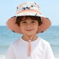 thumbnail image 2 of CYRBOKO Boys' Sun Hat, Airy Cotton Sun Protection Adjustable Strap Summer Headwear Orange Size 4 T, 2 of 9