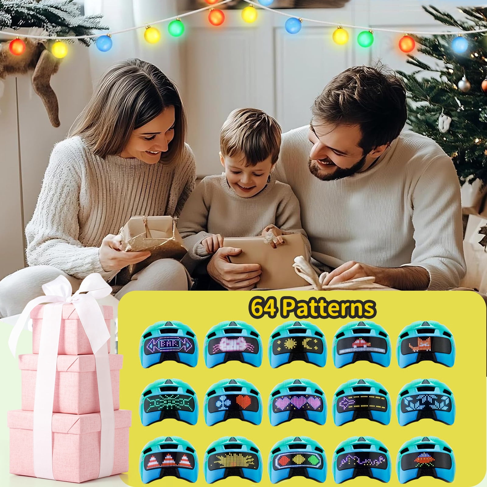 Kids Bicycle Helmet with Upgrade LED Display & Turning Stop Signals Light