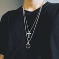 thumbnail image 3 of 2024 Fashion Unisex Multilayer Hip Hop Long Chain Necklace For Women Men Jewelry Gifts Key Cross Pendant Necklace Accessories, 3 of 9