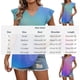 thumbnail image 3 of Craaazy Womens Loose Fit V-Neck Ruffle Sleeve Shirt with Polka Dot Ombre Plaid Prints for Spring and Summer Layering Gifts, 3 of 9