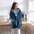 thumbnail image 1 of Wearable Blanket Poncho, No Sleeves Easy On/Off Wrap Shawl with Pocket, Layer Warm Christmas Home Gift for Grandma Mom, 1 of 5