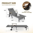 thumbnail image 4 of Harbweb Outdoor Chaise Lounge Chair Set of 4, 5-Position Adjustable Sun Tanning Chair with Pillow, Aluminum Patio Lounge Chair with Wheels & Armrests for Garden, Beach, Patio, Pool, Gray, 4 of 9