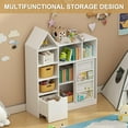 thumbnail image 6 of ATENOW 47'' Kids Toy Storage Organizer & Bookshelf, Floor Storage Cabinet Toy Chest with Movable Drawers, Bookshelf with Storage Cubbies Toy Box, for Playroom, Bedroom, Classroom, Library, White, 6 of 6