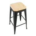 thumbnail image 7 of Oregon Contemporary Barstool In Black Steel And Natural Wood - Set Of 2, 7 of 7