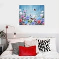thumbnail image 3 of PRATYUS Fall Decor Pink Plant Butterfly Canvas Wall Art Picture 20x16in for Living Room Bedroom Home Decor 20x16in, 3 of 3