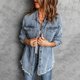 thumbnail image 1 of Pntutb moda mujer Casual bolsillos impresos manga larga tops chaqueta a cuadros abrigo Flash selecciones Pntutb Pntutb-7232, 1 of 8