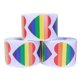 thumbnail image 1 of Pegatinas del Orgullo Gay, 3 rollos de pegatinas de corazones arcoíris para fiestas del Orgullo Gay, envoltorios de regalos, sobres y decoración de álbumes de recortes., 1 of 4