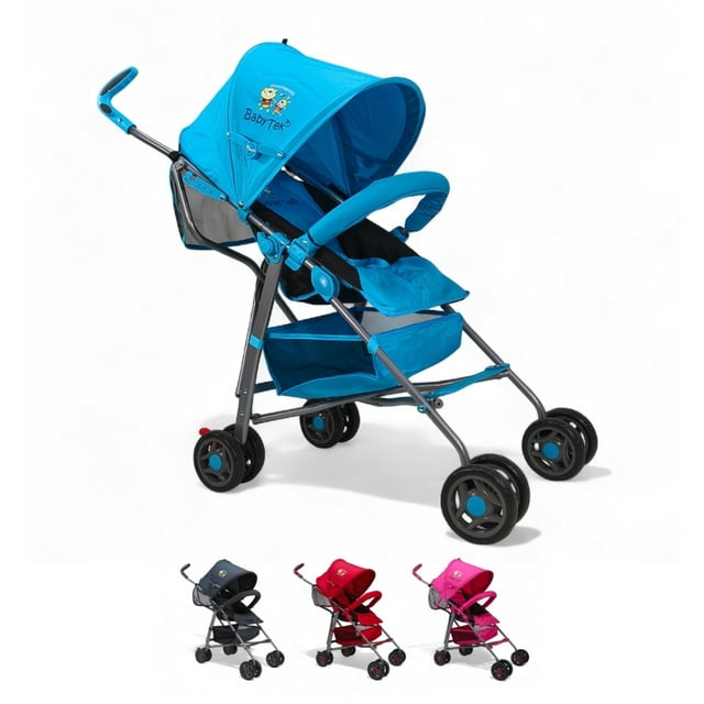 Carriola de bastón The Baby Shop compacta,frenos,arnés,8 llantas Azul