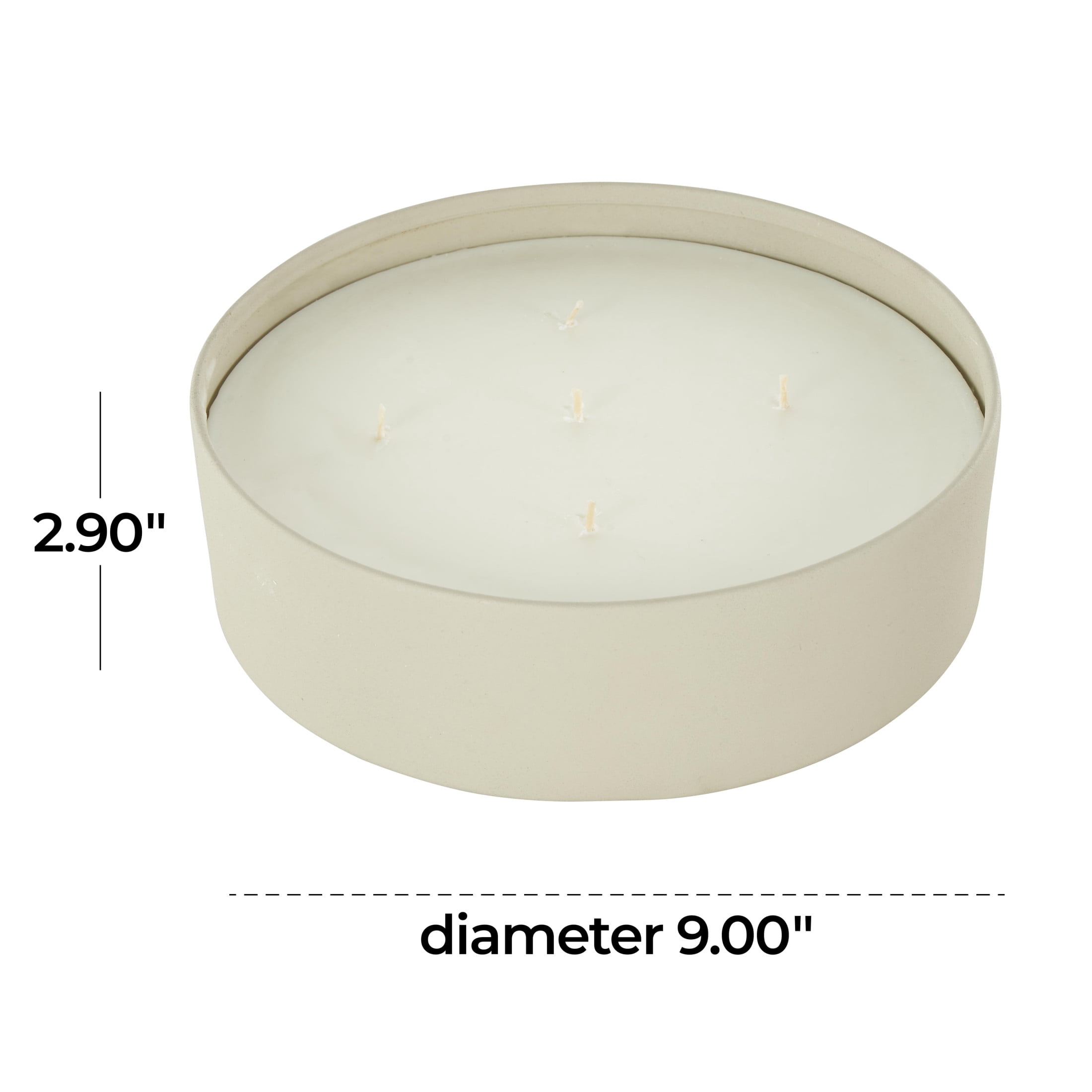 DecMode Light Gray Metal Tropical Fruit Medley Scented Textured 59oz 5 Wick Candle with White Wax