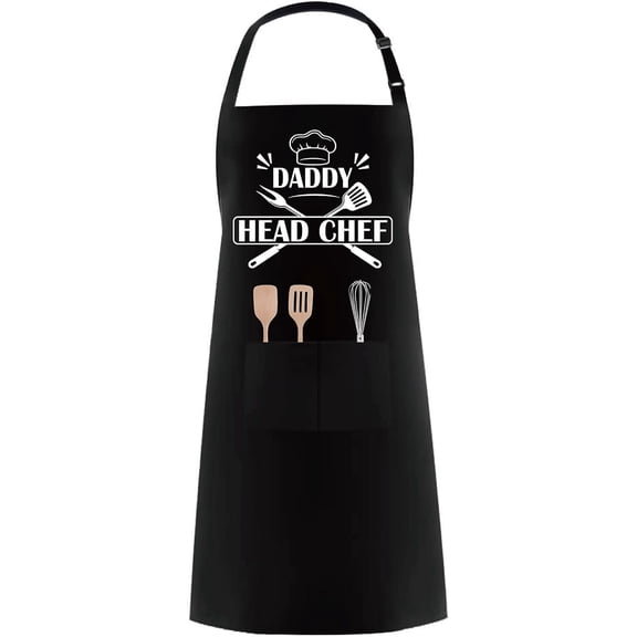 1 pc Mens Funny Aprons Bbq Apron for Grilling Adjustable Size With 2 Large Pockets