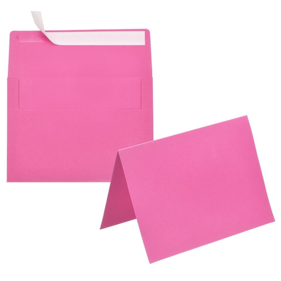 Uxcell 20 Pack Dark Pink 4x6 Envelopes with Cards Self Seal A6 Envelopes for Greeting Cards and Invitations
