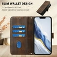 thumbnail image 7 of for Samsung Galaxy F05 Phone Case Wallet Protective Case leather Cover with magnetic closed cBrownit card slot shockproof protection phone case, 7 of 7