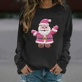 thumbnail image 6 of Aobny Long Sleeve Plus Size Shirts Black Sweatshirt Christmas Tops Crew Neck Pullover Women Santa Work Shirts for Women Business Casual,L, 6 of 6