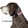 thumbnail image 6 of Buckle-Down Pet Collar, Dog Collar Plastic Buckle, Hibiscus Neon Pink White, 20 to 31 Inches 1.5 Inch Wide, 6 of 8