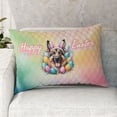 thumbnail image 2 of Happy Easter German Shepherd with Bunny Ear Headband and Flowers Quilt Pillowcase Alsatian Dog Lover Gifts Throw Pillow Cover Bed Home Decor - 13001, 2 of 5