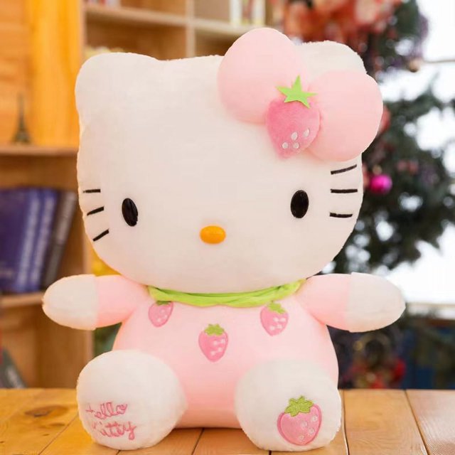 Sanrio Hello KT peluche y juguete de peluche Animal figura de animé gatito relleno gato Kawaii muñeco de peluche esponjoso almohada grande juguetes de peluche