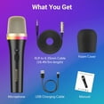 thumbnail image 6 of TONOR RGB Dynamic Karaoke Microphone for Singing with 5M XLR Cable, XLR Handheld Wired Microfono, Compatible with Karaoke Machine/Speaker/Amp/Mixer for Karaoke Singing, Speech, and Outdoor Activity, 6 of 9