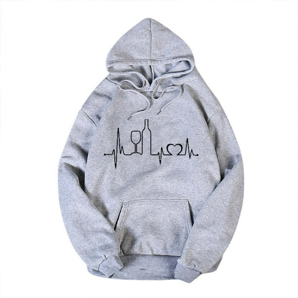 Sudadera Para Mujer Moda Sudaderas Con Capucha Sudaderas Casual Manga Larga Estampado Bolsillo Tops Blusa Odeerbi ODB186022