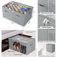 thumbnail image 4 of Organizador de zapatos para clóset, paquete de 2, caja de zapatos plegable con divisores ajustables y cubierta transparente, gabinete organizador de almacenamiento de zapatos con asas, 4 of 4