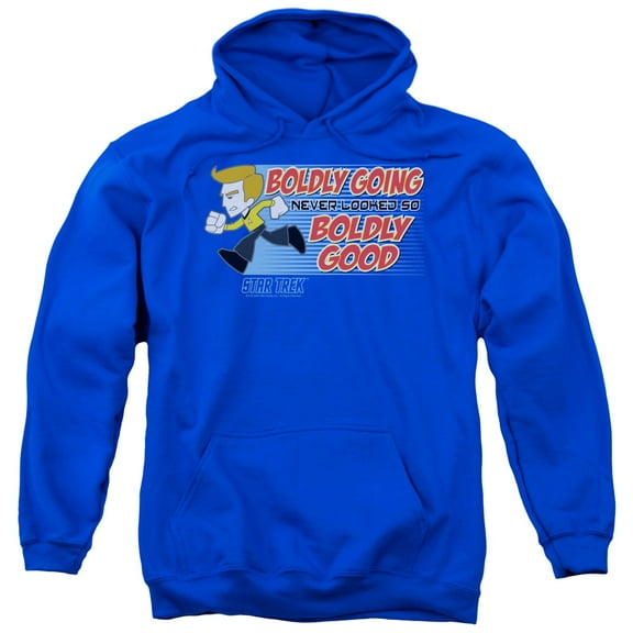 Quogs Boldly Good Adult Pullover Hoodie Sweatshirt Royal Blue