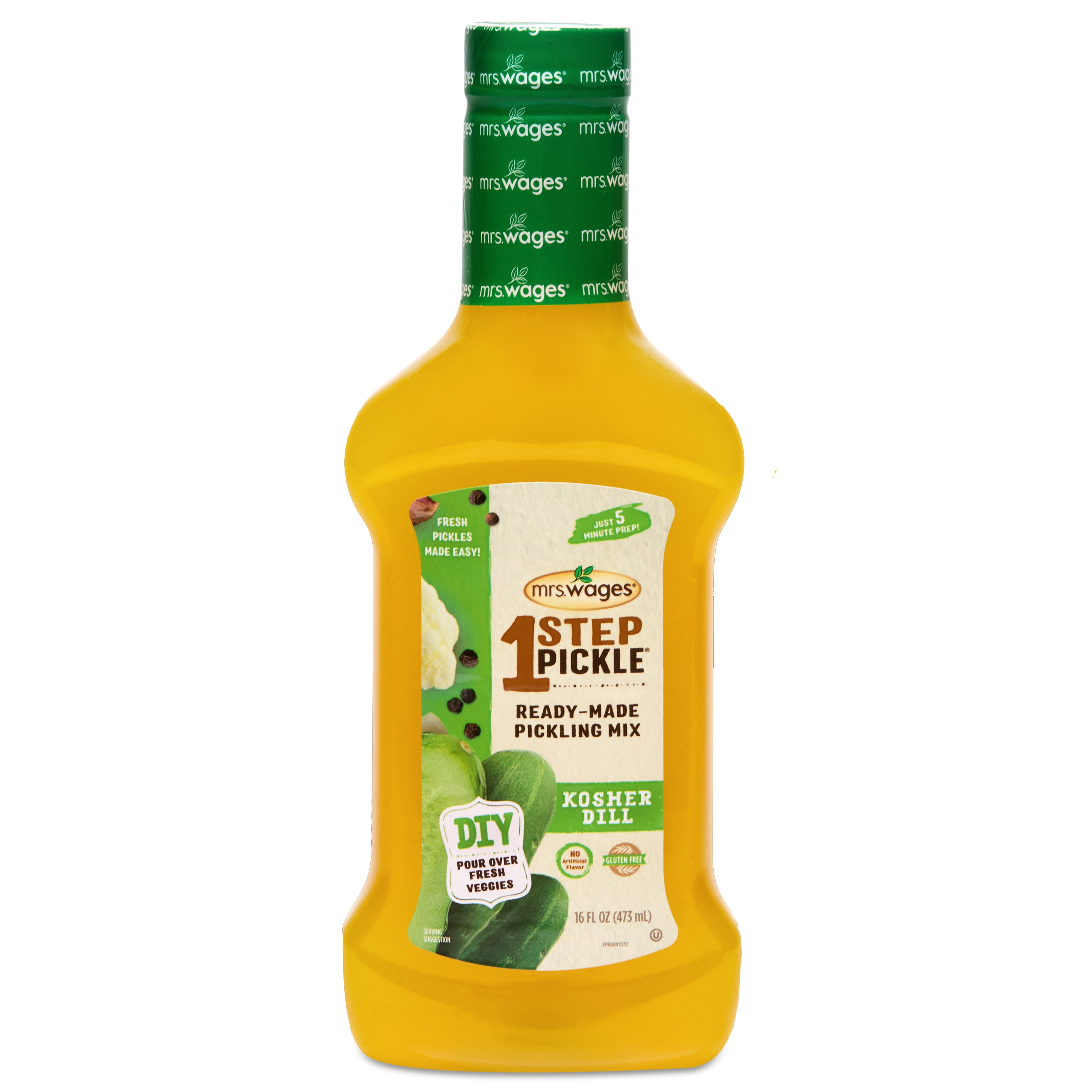 (3 pack) Mrs. Wages 1-Step Dill Pickle Mix, 16 fl oz Bottle, Ready-to-Use Pickling Solution Makes Homemade Dill Pickles in 8 Hours