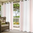thumbnail image 3 of Pink Striped Outdoor Curtains for Patio Waterproof,Windproof Privacy Curtains with Weighted Bottom,Modern White Striped Abstract Art Aesthetics Outside Drapes for Picnic Garage Yard 54"x84" 2 Panel, 3 of 8