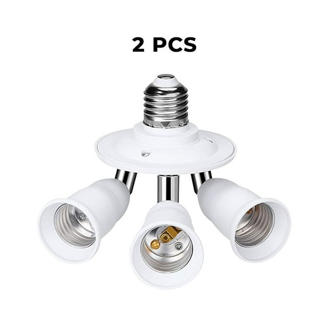 3 in 1 E27 Light Socket Splitter Adapter Standard Base LED Bulb Converter 360 Degrees Adjustable Bulbs Socket Holder