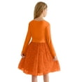 thumbnail image 3 of Actgleam Girls Halloween Tutu Dress long Sleeves Tulle for Girl Dresses,Orange,9-10Years, 3 of 10