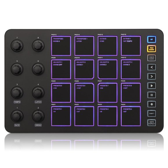 M-Wave-almohadillas para orejas de control MIDI inalámbricas,Bluetooth portátil USB MIDI con 16 almo