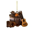 thumbnail image 2 of Flat Western Saddle Cowboy Pendant Acrylic Car Rearview Mirror Backpack Ornament Reusable Lightweight Cute Easy Hang Christmas Tree Decor Home Fireplace Gift for Holiday, 2 of 5