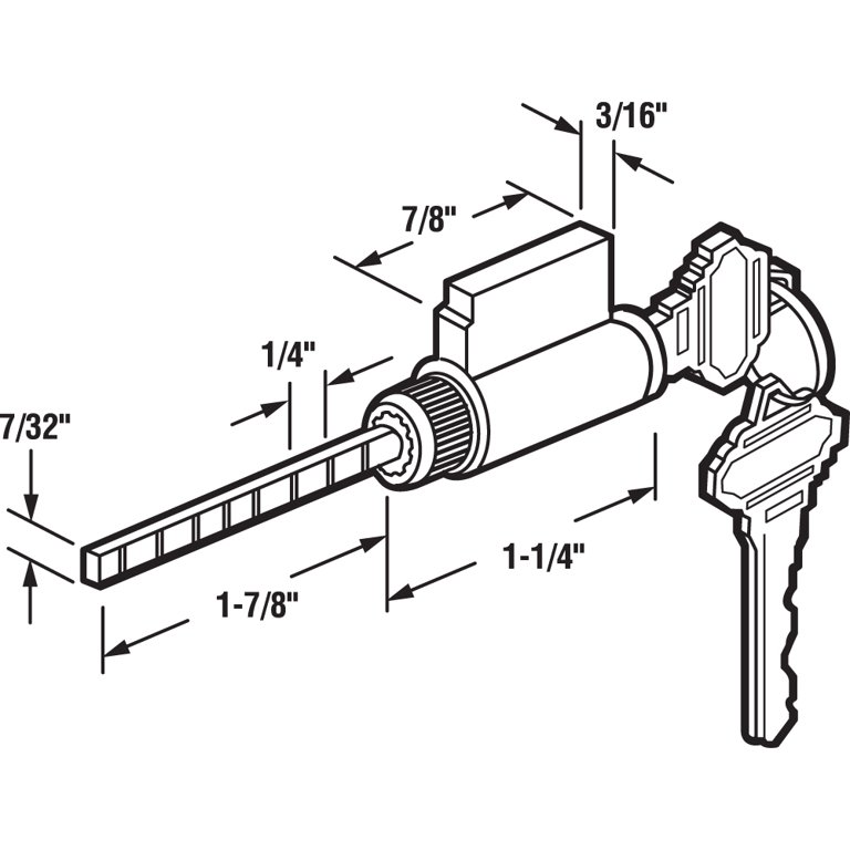 1-7/8 in. Brass Housing with Chrome Plated Face, Cylinder Lock, Schlage Shaped Keyway and Keys 1-7/8 in. Brass Housing with Chrome Plated Face, Cylinder Lock, Schlage Shaped Keyway and Keys