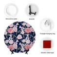 thumbnail image 4 of Gaeub Rose Flowers Print Ceramic Plate,Dinner Plates,Bone China Decorative Plates with Display Stand,Art Ceramic Ornaments for Wall Hanging Decoration-7in, 4 of 6